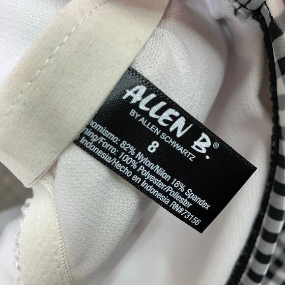 Allen B by Allen Schwartz | Black Gingham Strapless Swimsuit One Piece Womens 8 - Picture 4 of 6